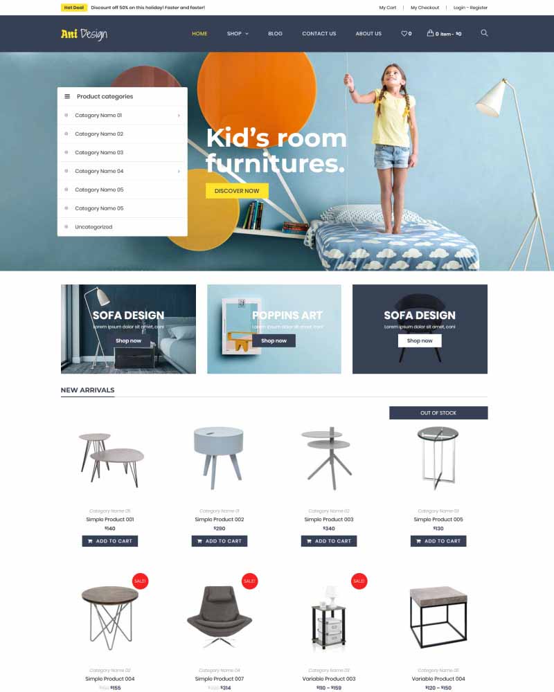 Ani Design – Free Furniture WooCommerce WordPress Theme