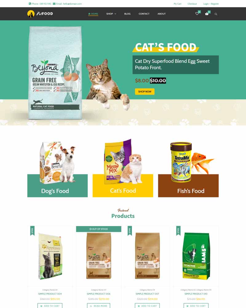 Pet Food – Creative WooCommerce theme for Pets and Vets