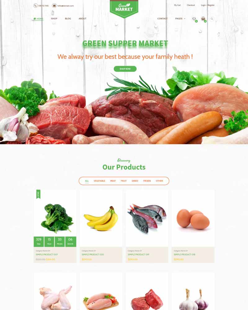 Green Market – Organic Food Restaurant WooCommerce Theme