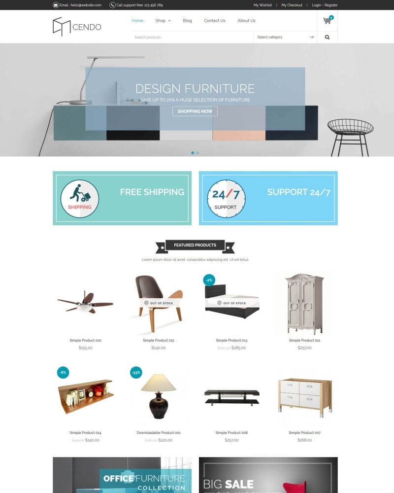 Cendo – Elementor WooCommerce Theme for Furniture Store
