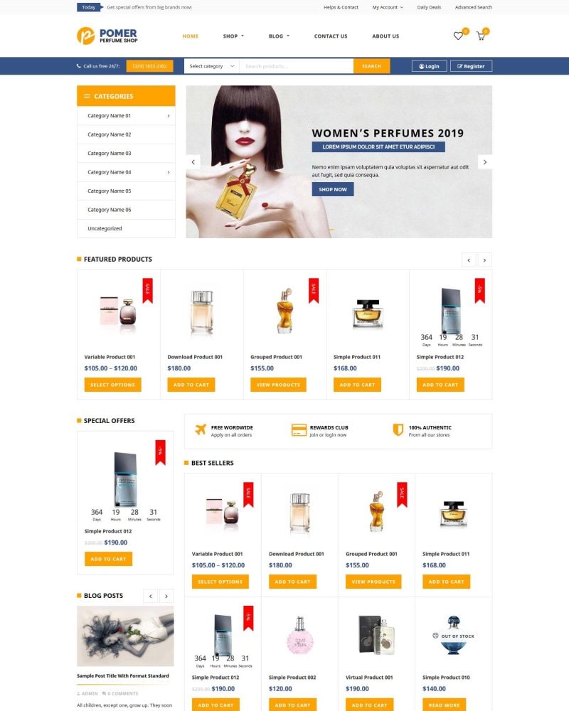 Pomer – Free WooCommerce Theme for Perfume Store