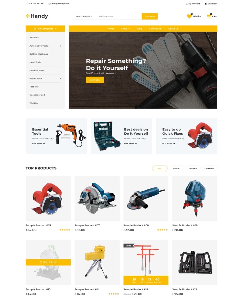 Handy – WooCommerce Theme for Tools & Equipment Store