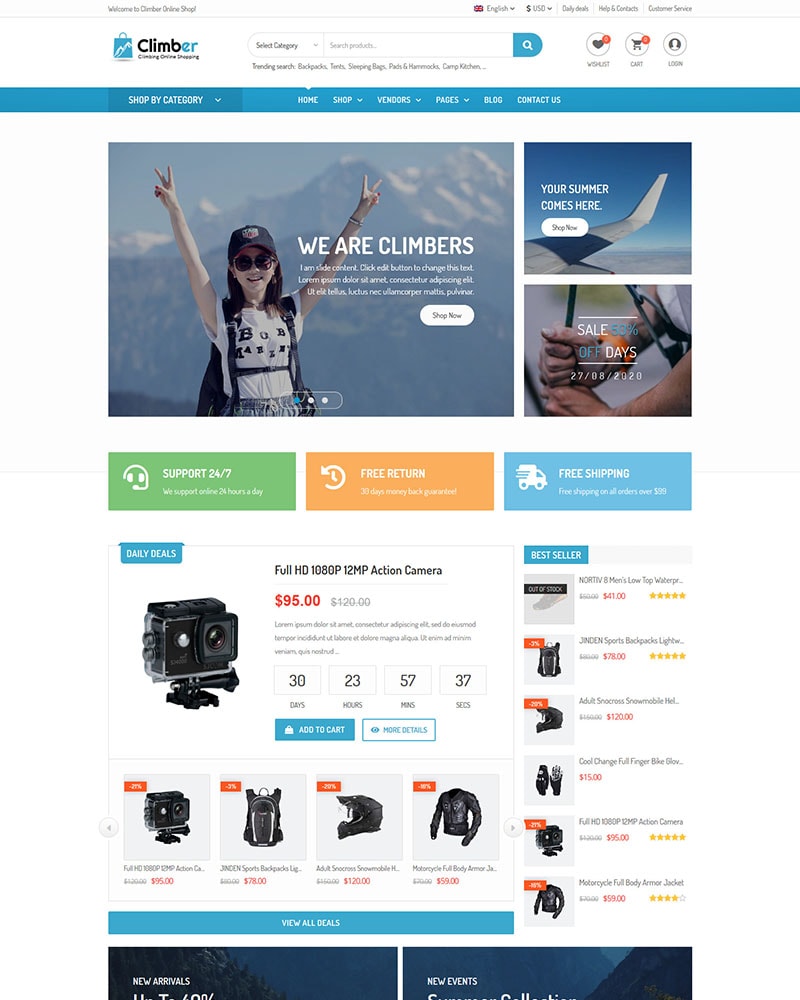 Climber – Multi Vendor Marketplace WordPress Theme