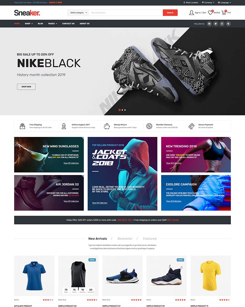 Sneaker – WooCommerce Theme for Shoes, Sneaker Stores