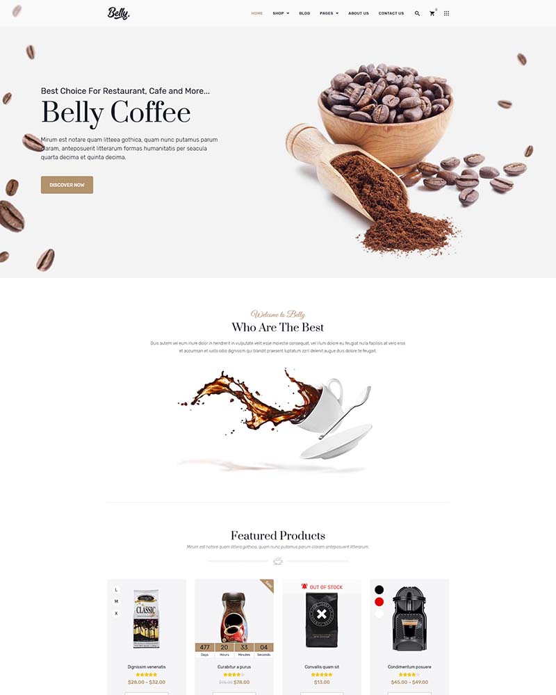 Belly – WooCommerce Theme for Coffee & Drinks Store