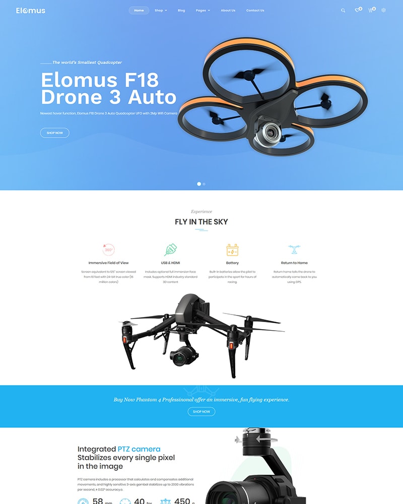 Elomus – WooCommerce Theme for Drone, Quadcopter Shop