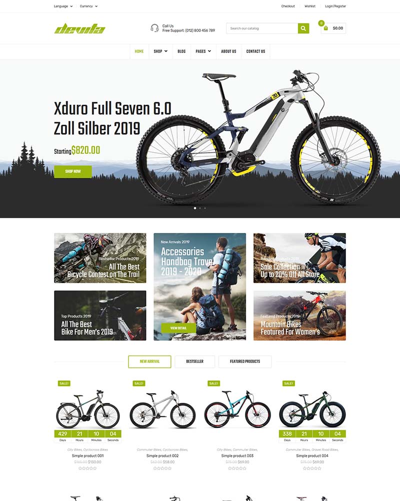 Devita – WooCommerce Theme for Bike & Bicycle Store