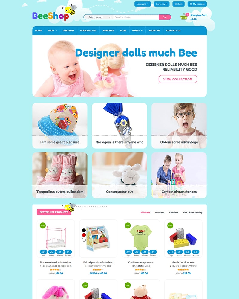 BeeShop – Theme for Kids Toys & Children Clothing Store