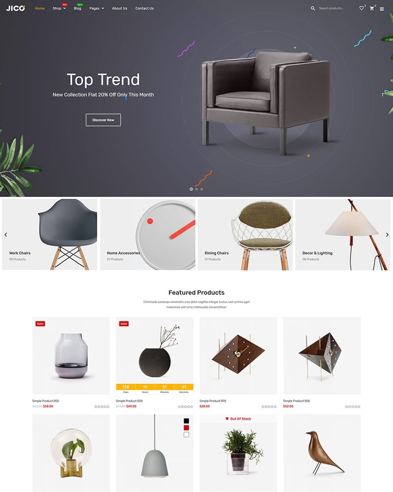 Jico – Furniture Elementor WooCommerce WordPress Theme