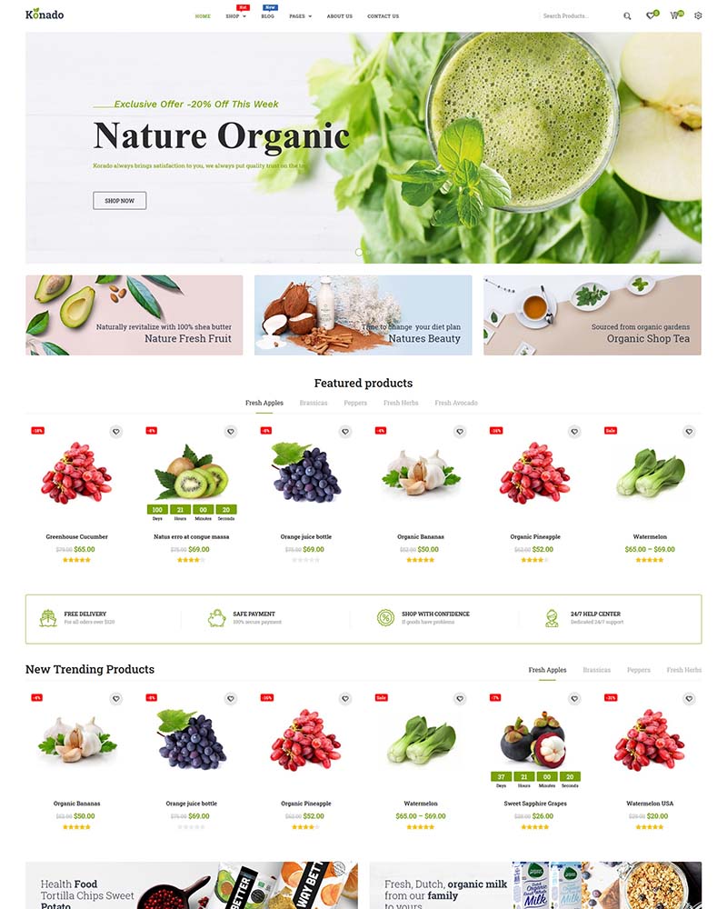 Konado – Organic Food WooCommerce WordPress Theme