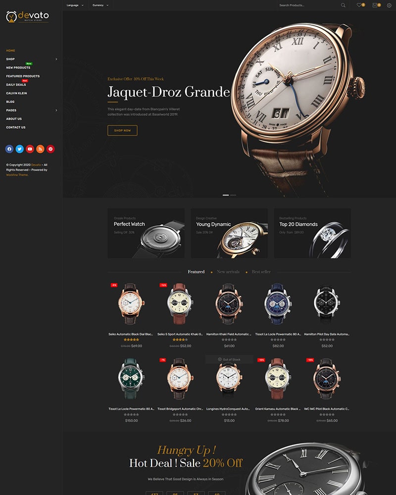 Devato – Watch Store WooCommerce WordPress Theme